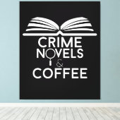 Kriminalromane und Kaffee Leinwanddruck (Insitu (Holzboden))