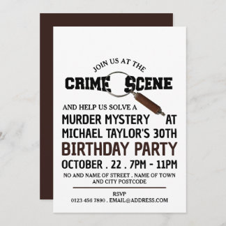 Kriminalszene, Mördermysterium Geburtstagspartei Einladung