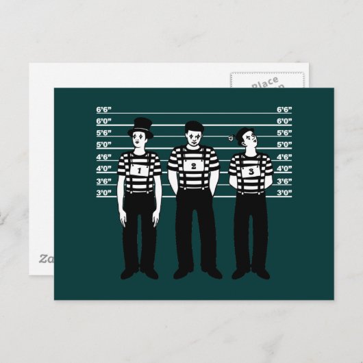 Kriminelle Mimes Postkarte (Vorne/Hinten)