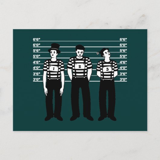 Kriminelle Mimes Postkarte (Vorderseite)