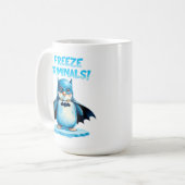 Kriminelle zum Einfrieren - Dunkler Pinguin Kaffeetasse (Vorderseite Links)