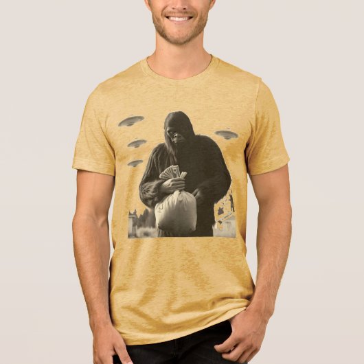Krimineller Bigfoot Tri-Blend Shirt (Vorderseite)