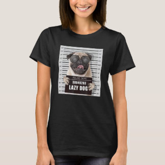 Krimineller Hund-Mugshot-Pug T-Shirt