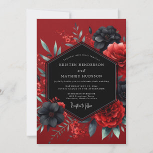 Krimino-Gotische Flora-Hochzeit Einladung