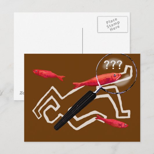 Krimschreiber - rote Heringe Postkarte (Vorne/Hinten)