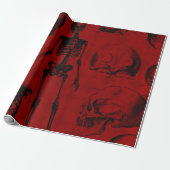 Krimson & Black Skeletons Anatomie Geschenkpapier (Ungerollt)