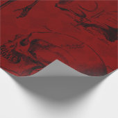 Krimson & Black Skeletons Anatomie Geschenkpapier (Ecke)