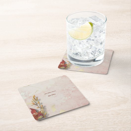 Krimson flüstert rechteckiger pappuntersetzer (Vor Ort)