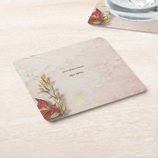 Krimson flüstert rechteckiger pappuntersetzer (angewinkelt)