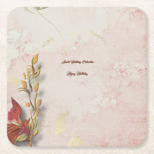 Krimson flüstert rechteckiger pappuntersetzer