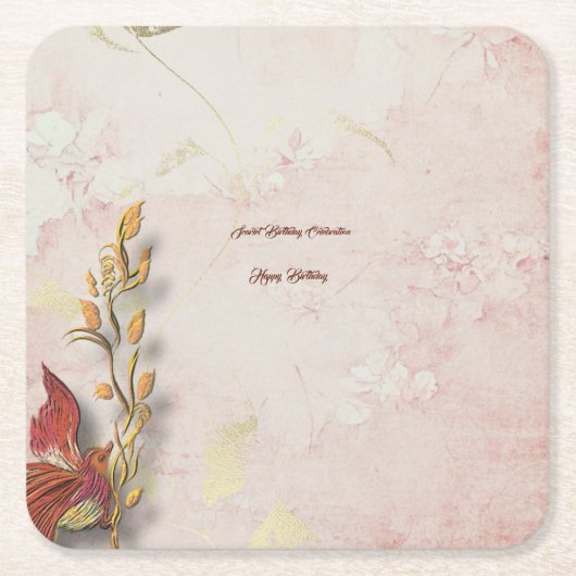 Krimson flüstert rechteckiger pappuntersetzer (Vorderseite)