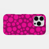 Krimson Pink Polka dot iPhone Hülle (Rückseite (Horizontal))