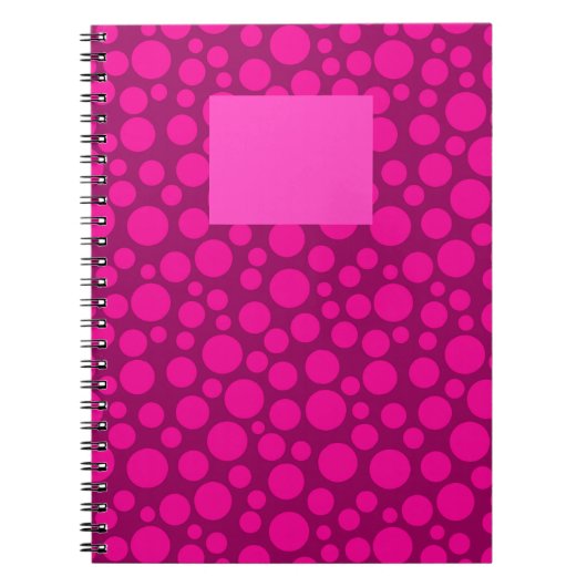 Krimson Pink Polka dot Notizblock (Vorderseite)