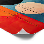 Krimson und Azurblau: Abstrakt geometrisch Minimal Poster (Ecke)