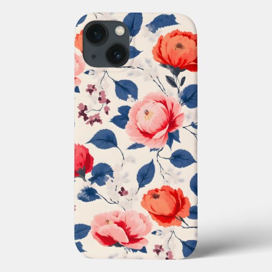 Krimson und Coral-Blume Case-Mate iPhone Hülle (Rückseite)
