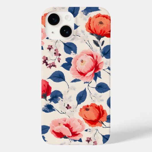Krimson und Coral-Blume Case-Mate iPhone Hülle (Rückseite)