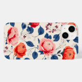 Krimson und Coral-Blume Case-Mate iPhone Hülle (Rückseite (Horizontal))