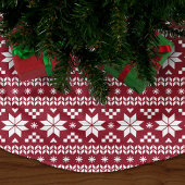 Krimson und White Fair Isle Pattern Polyester Weihnachtsbaumdecke