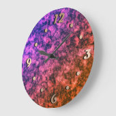 Krimsonfarbenes Marmormuster Große Wanduhr (Winkel)