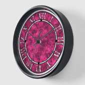 Krimsonfarbenes Marmormuster Uhr (Winkel)