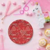 Krimsonrotes Vordrinenkerz Pappteller (Party)