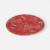 Krimsonrotes Vordrinenkerz Pappteller (Schrägansicht)