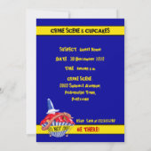 Krimszene Cupcake Blue Murder Mystery Invasion Einladung (Rückseite)
