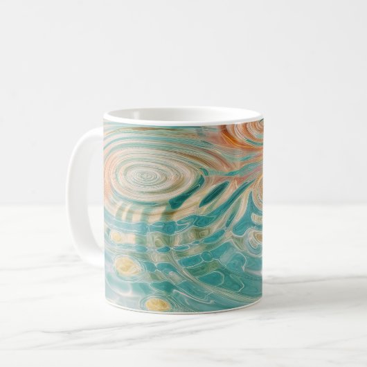 Kringel der Ruhe Abstrakte Wasserharmonie Kaffeetasse (Vorderseite Links)