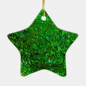 Krinkle grünes verschmolzenes Glas Keramik Ornament (Hinten)
