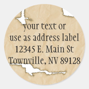 Krinkle Papier mit Hintergrund Runder Aufkleber