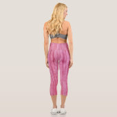 Krinklerrosa Krepe Capri Leggings (Rückseite)
