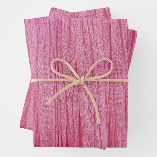Krinklerrosa Krepe Geschenkpapier Set (Beispiel)