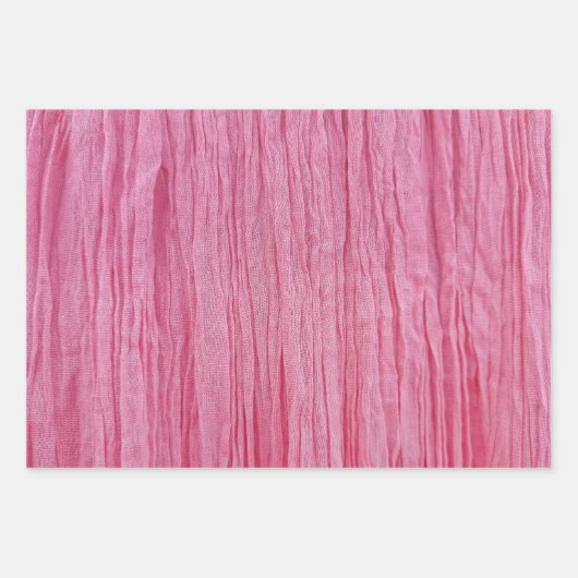 Krinklerrosa Krepe Geschenkpapier Set (Vorderseite)