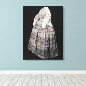 Krinoline, 1850-60 leinwanddruck (Insitu (Holzboden))