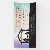 Krippe A King ist Geborener Kirchendienst Religiös Banner (Vertikal)