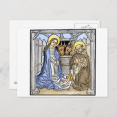 Krippe aus einem italienischen Illuminated Gospel Postkarte (Vorne/Hinten)