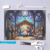 Krippe aus gefestigtem Glas 2 Seidenpapier (Handwerk)