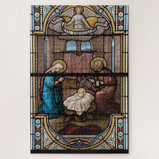 Krippe aus Glas - Puzzle (Vertikal)