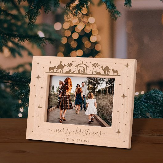 Krippe Baby Jesus Christ Geätzte Rahmen