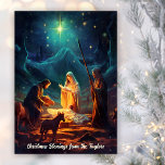 Krippe Baby Jesus Christlich Weihnachten<br><div class="desc">Krippe mit Gold Stars Baby Jesus Religiöse Christliche Weihnachtskarte</div>