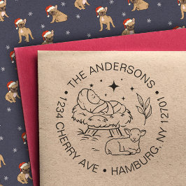 Krippe Baby Jesus Christus Rücksendeadresse Gummistempel