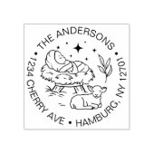 Krippe Baby Jesus Christus Rücksendeadresse Gummistempel (Prägung)