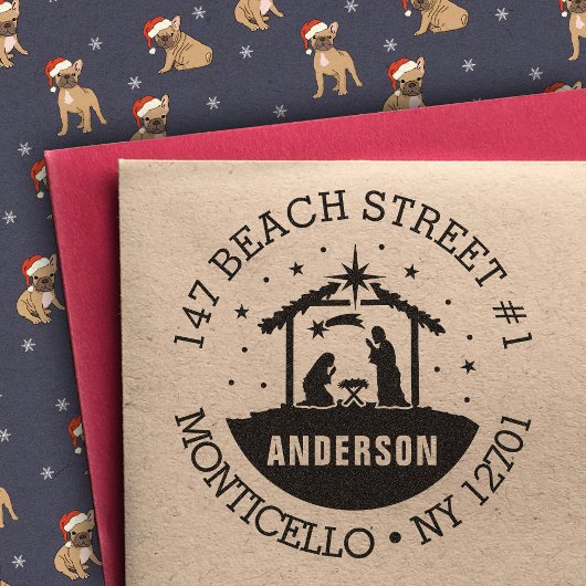 Krippe Baby Jesus Christus Rücksendeadresse Permastempel