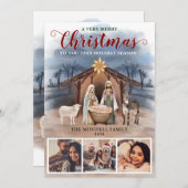 Krippe Baby Jesus Foto Frohe Weihnachten (Vorne/Hinten)