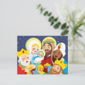 Krippe Baby Jesus Geburt Feiertagspostkarte (Stehend Vorderseite)