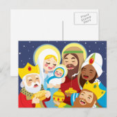 Krippe Baby Jesus Geburt Feiertagspostkarte (Vorne/Hinten)