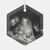 Krippe Baby Jesus Jungfrau Mary Angels Weihnachten Ornament Aus Glas (Vorderseite)