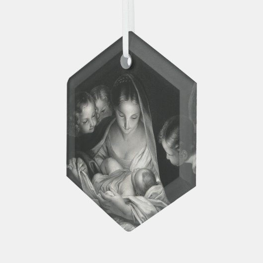Krippe Baby Jesus Jungfrau Mary Angels Weihnachten Ornament Aus Glas (Vorderseite Links)