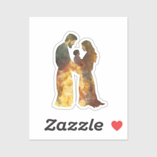 Krippe, Baby Jesus, Maria und Joseph Aufkleber