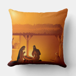 Krippe Baby Jesus Mary Joseph Weihnachten Kissen